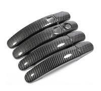 Szwaldaper For Ford, Focus, MK3 Mk2 Hatchback Escape Kuga Fibra di carbonio Maniglia for portiera for auto Protezione Tappo adesivo Copertura della maniglia della porta esterna(Black 3 Holes Smart)