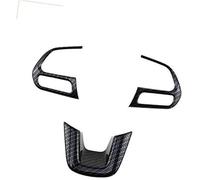Szwaldaper for Jeep, Nuova Compass 2017 2018 2019, 3 pezzi/set Interni auto Decorazione volante Copertura Trim Adesivo Accessori Adesivo per volante(Carbon black)