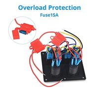 Szwaldaper For pannello interruttori a bilanciere 12V 24V 4 bande 3.1A Caricabatterie USB Accendino Interruttore On-Off Pannello interruttori for barche Auto marina Pannello interruttori marini(Rot)