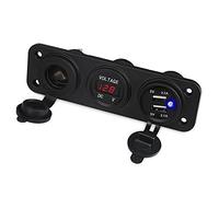 Szwaldaper For pannello interruttori for auto a 3 fori 5v 2.1a 2 porte USB caricabatteria for auto 4.2A 12V blu rosso verde voltmetro display adattatori for accendisigari Pannello interruttori marini(