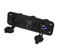 Szwaldaper For pannello interruttori for auto a 3 fori 5v 2.1a 2 porte USB caricabatteria for auto 4.2A 12V blu rosso verde voltmetro display adattatori for accendisigari Pannello interruttori marini(