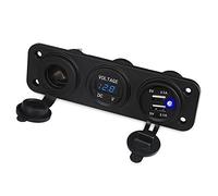 Szwaldaper For pannello interruttori for auto a 3 fori 5v 2.1a 2 porte USB caricabatteria for auto 4.2A 12V blu rosso verde voltmetro display adattatori for accendisigari Pannello interruttori marini(