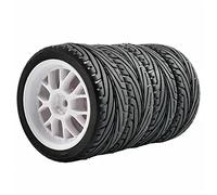 Szwaldaper Pneumatici e Ruote con Impugnatura 4 Pezzi, for HSP, for HPI, 1:10 On-Road Speed Car RC 907-8010 Set di Ruote da Corsa RC(907W-8010)