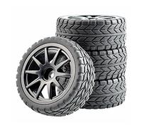 Szwaldaper Pneumatici in Gomma ABS Wheel, for HSP, for HPI, 1:10 On-Road Car RC 910-6017 Pneumatici per Auto RC(Black Rim)