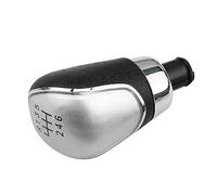 Szwaldaper Pomello cambio MT 5/6 velocità for Ford, Focus, 2 MK2 FL C-MAX 06-11 MK3 MK4, for Galaxy, copertura in pelle con cuffia a leva Pomello del cambio(6 Speed Silver Knob)