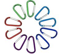 SZXMDKH 10 Pz Moschettoni Portachiavi con Chiusura a Molla Moschettone in Lega di Alluminio D Forma Moschettoni Portachiavi Gancio per Campeggio, Trekking, Viaggi, Pesca, Escursione