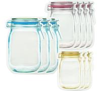 SZXMDKH 10 sacchetti di stoccaggio delle spezie di 3 dimensioni, snack riutilizzabili sigillati con cerniera, sacchetti freschi per sandwich delle spezie