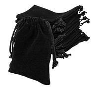 SZXMDKH 10 sacchetti in velluto per gioielli, riutilizzabili con coulisse, sacchetti per gioielli, sacchetti regalo per banchetti e gioielli, 7 x 9 cm (nero)