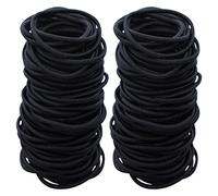 SZXMDKH 100 Pezzi Fasce Elastici per Capelli, 2mm Legami Coda di Cavallo, Bande Morbido per Capelli, Capelli Bande Corda di Ponytail Fermacoda Senza Metallo per Donne, Ragazze, Uomo(Nero)