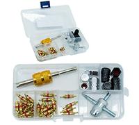 SZXMDKH 40 pezzi Kit di strumenti per rimozione del nucleo della valvola con nuclei e tappi della valvola Schrader per pneumatici, strumento per rimozione del nucleo della valvola Schrader