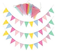SZXMDKH 60 bandierine da 18 m, multicolore per esterni, impermeabili, triangolari, in iuta imitata, per matrimoni, compleanni, feste, casa, festival