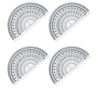 SZXMDKH Goniometro in plastica per misurazione dell'angolo, per studenti di matematica, 180 gradi, 10,2 cm, trasparente (4 goniometri)