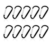 SZXMDKH Moschettone piccolo, 10 pezzi, anello a D, moschettone, mini moschettone, portachiavi per attività all'aperto, pesca, escursionismo, viaggi (nero)