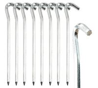 SZXMDKH Picchetti per tenda - 8 ganci in metallo resistente da 18 cm, in lega di alluminio, picchetti da campeggio per terreni duri per teloni, reti da calcio, escursioni, viaggi e terreni duri