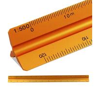SZXMDKH Righello a scala triangolare da 30 cm, righello in metallo per architetti 1:100, 1:200, 1:250, 1:300, 1:400, 1:500 (rame)