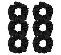 SZXMDKH Set di 6 elastici per capelli in morbido cotone, elastici per capelli, per donne, ragazze, signore, bambini, colore nero