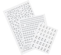 SZXMDKH Strass autoadesivi, 3 fogli di strass, dimensioni assortite, strass da incollare con pinzetta, per decorazioni fai da te (diametro 3-6 mm)
