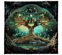 SZYDD Albero della Vita Tarocchi Tovaglia Albero della Vita Altare Butta Tarocchi Tovaglia Divinazione Carta Tovaglia Quadrato Arazzo Stregoneria Forniture Flanella