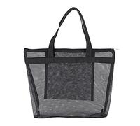 SZYDD Beauty case da viaggio, borsa a rete in rete, borsa da doccia sospesa, borsa da toilette portatile, adatta per dormitorio universitario, bagno, doccia, uomini e donne, nero, nero/bianco,