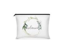 SZYDD Borsa cosmetica portatile da sposa e damigella d'onore borsa cosmetica portatile borsa da toilette cosmetici scatola da viaggio pratica borsa da sposa quotidiana, bianco, As Shown