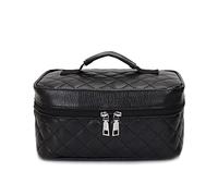 SZYDD Borsa da viaggio cosmetica nera Scatola cosmetica da viaggio semplice stile moda con manico Scatola cosmetica portatile Borsa di immagazzinaggio impermeabile per articoli da toeletta