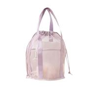 SZYDD Borsa portaoggetti in rete, borsa cosmetica da viaggio, borsa da toilette di grande capacità, borsa con coulisse, borsa da spiaggia casual pieghevole, 2 tasche