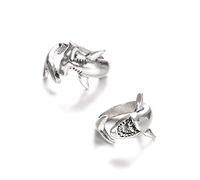 SZYDD Grande squalo bianco martello squalo anello squalo 2 x anelli punk bianchi e anelli regolabile apertura metallo gioielli decorazione per donne uomini