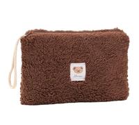 SZYDD Sacchetto cosmetico portatile della peluche portatile di viaggio borsa cosmetica conveniente e alla moda contenitore di immagazzinaggio di colore alternativo alla moda borsa cosmetica, Caff
