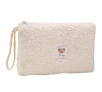 SZYDD Sacchetto cosmetico portatile della peluche portatile di viaggio borsa cosmetica conveniente e alla moda contenitore di immagazzinaggio di colore alternativo alla moda borsa cosmetica, bianco,