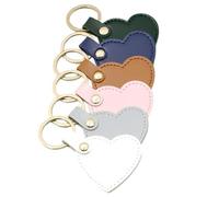 SZYDD Set di 6 portachiavi colorati a forma di cuore in pelle con ciondolo a forma di amore, portachiavi alla moda, accessorio per borsa chic, ciondolo per zaino, pprox.5.3 x 5.1 cm/2.08x2.01inch