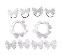 SZYDD Set di forcine per capelli a doppio strato con fiocco e rosa, set combinato con farfalla/rosa, extra large, elastico per capelli da donna, forcina per coda di cavallo, 10 pezzi in tessuto