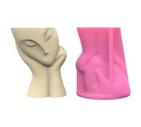 SZYDD Stampo in silicone per vaso di fiori con volto umano Stampo in silicone unico portapenne in calcestruzzo Stampo per fiori succulenti Strumento per la creazione di vasi di fiori
