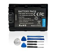 szyuya Batteria per camera portatile NP-FV100A 3410mAh compatibile SONY PXW-X70 FDR-AX33 FDR-AX40 FDR-AX45 FDR-AX53 FDR-AX60 HDR-PJ675 NEX-VG30 NP-FV70A
