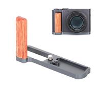 SZZCNOX Impugnatura a L per Panasonic LUMIX DC-ZS300 (palissandro grigio) | Supporto per impugnatura in legno a L per accessori per fotocamera Panasonic ZS300, impugnatura in metallo con foro filettato