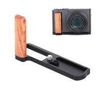 SZZCNOX Impugnatura a L per Panasonic LUMIX DC-ZS300 (palissandro nero) | Supporto per impugnatura in legno a L per accessori per fotocamera Panasonic ZS300, impugnatura in metallo con foro filettato