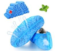 SZZLXYMT 100 Pcs Breathable Disposable/Reusable Shoe Covers, Non-Slip Sole with Tread Pattern, Reusable Overshoes for for Indoor and Outdoor Use