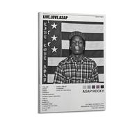 Szzmyo ASAP - Poster Rocky Live. Love. ASAP, stampa artistica su tela, stile moderno, per camera da letto e soggiorno, 30 x 45 cm, con cornice