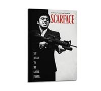 szzmyo Poster decorativo del film Scarface su tela, stile moderno, per camera da letto e soggiorno, 40 x 60 cm, con cornice