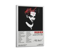 Szzmyo Poster su tela di Playboi Carti con album "Whole Lotta Red", stampa estetica moderna, poster decorativo per camera da letto, soggiorno, 30 x 45 cm, con cornice
