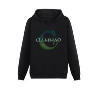 T-33B Planet Rock Clannad Hoody Unisex Ptinted Hoodies Long Sleeve Men's Hooded with Pocket Black XXL