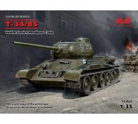 T-34-85, WWII Soviet Medium Tank (100% New Molds) 1:35 Plastic Model Kit ICM