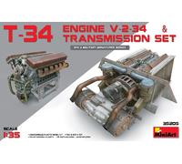 T-34 Engine (v-2-34) & Transmission Set 1:35 Plastic Model Kit MINIART