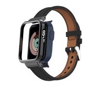 T-BLUER Compatibile con Xiaomi Mi Watch Lite/Redmi Watch Lite Bracciali,Accessori per Cinturino in Pelle di Ricambio con Telaio in Metallo per Redmi Watch Lite Fitness Tracker,Nero