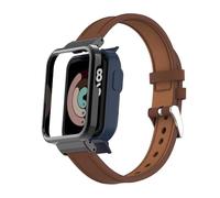 T-BLUER Compatibile con Xiaomi Mi Watch Lite/Redmi Watch Lite Bracciali,Accessori per Cinturino in Pelle di Ricambio con Telaio in Metallo per Redmi Watch Lite Fitness Tracker,Marrone