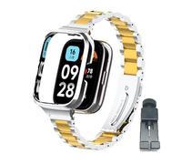 T-BLUER Compatibile per Xiaomi Redmi Watch 3 Active Cinturino,Cinturini di Ricambio Metallo Acciaio Inossidabile Accessori per Redmi Watch 3 Active Argento Oro