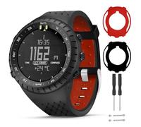 T-BLUER Compatible for Suunto Core Cinturino,Accessorio per Cinturino di Ricambio in Silicone e Custodia Protettiva a Copertura Totale per Suunto Core Smart Watch,Nero Rosso