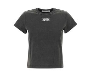 T by Alexander Wang - T-Shirt con Grafica Logo - - Tops - Donna - Grigio - S