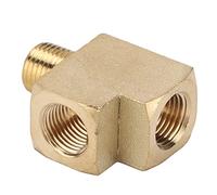 T D'ottone del Tubo, Tubo a T in Ottone per Auto Tubo Strada Solido Filettatura Esterna 1/8in NPT Malex1/8in NPT 1000 PSI Interfaccia a T