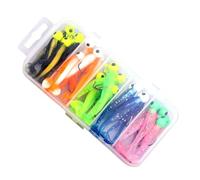 T - Esca per pesca in silicone, 25 pezzi, in silicone, con contenitore per acqua