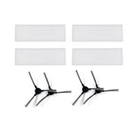 T/F Per Vileda VR 102 / VR 201 / VR 303 Parti di Ricambio, Lavabile 4 Filtri HEPA + 4 Spazzole Laterali Accessori Kit per Robot Aspirapolvere